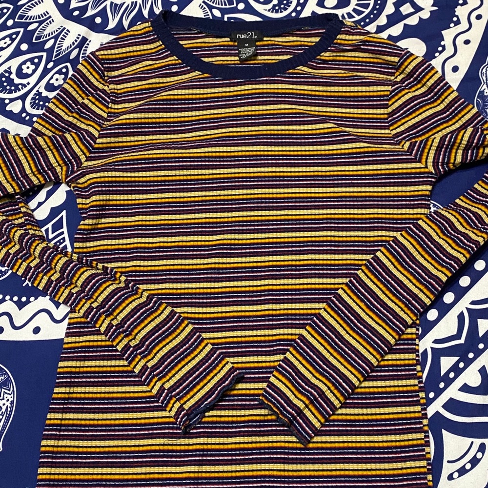 Rue21 striped form-fitting longsleeve shirt